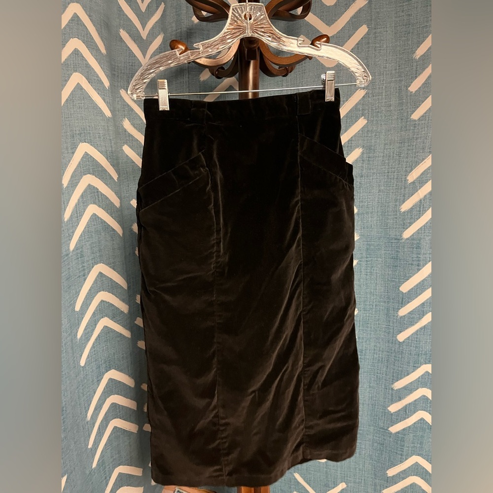 Vintage Together Black Velvet Skirt